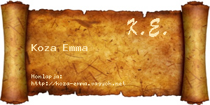 Koza Emma névjegykártya