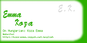 emma koza business card